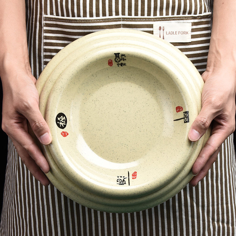 Top Lattice Melamine Plate Commercial Imitation Porcelain Soup Tray Hotel Hotel Dining Room Small Lobster Tray Plastic Disc Customized