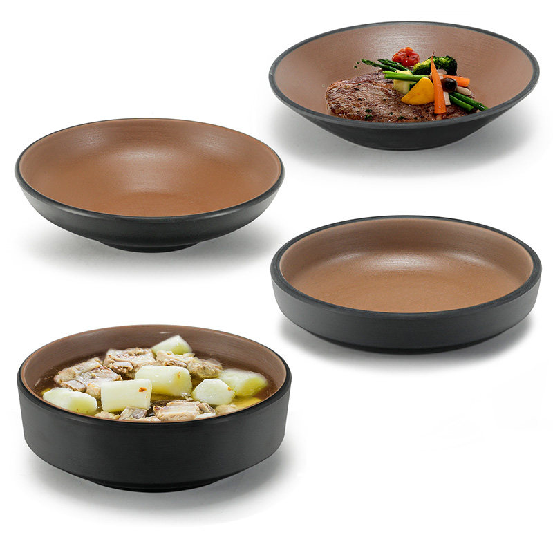 Top G A5 Melamine Dish Imitation Porcelain plastic tableware Han style small pan Dish Hot Pot dip Blister Tray Commercial