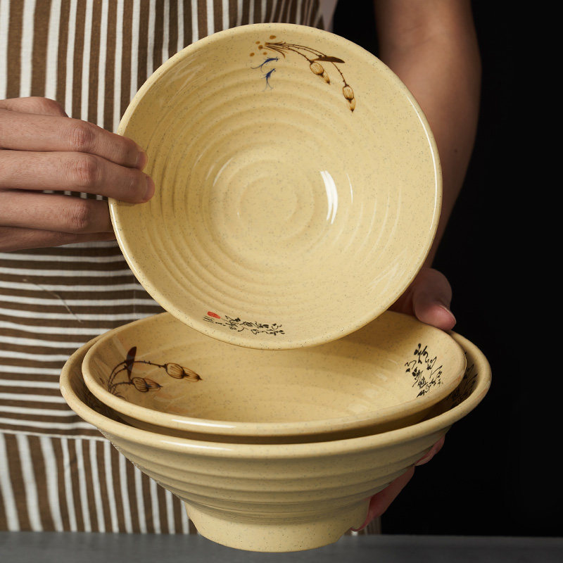 Top Graced Noodles Bowl A5 Imitation Porcelain Face Bowl Melamine Resin Cutlery Soup Bowl Commercial Hemp Hot Plastic Noodle Gallery Special Bowl