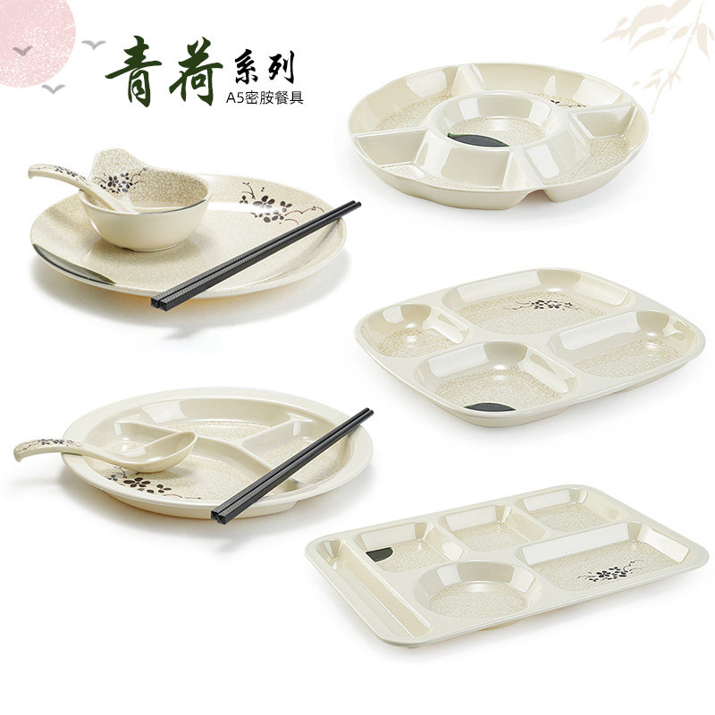 Top Gometamide fast food restaurant Snack Restaurant Cutlery Set of Dinner Table Plastic Separation Disc Canteen Donug Dinner