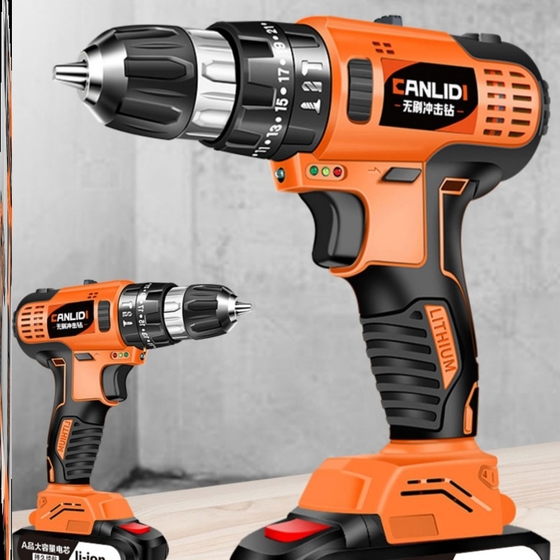 German Import High Power Lithium Battery Flashlight Turn Drill Power Tool Big Full Rechargeable Electric Drill Electric Drill Home