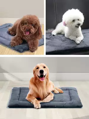 Dog mat Autumn and winter bite-resistant thickened urine-proof dog cage pad for sleeping warm sleeping pad Detachable and washable pet floor mat