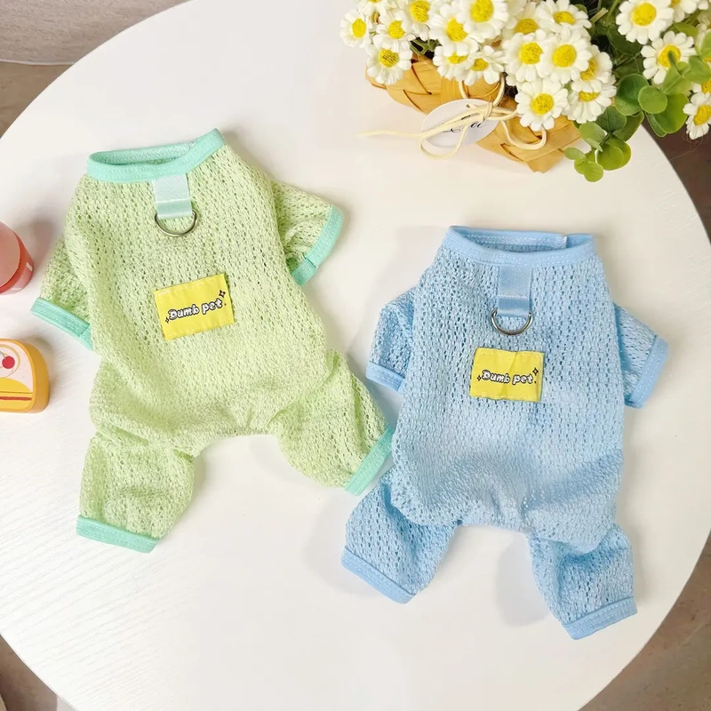 Dog Four-Legged Clothing Spring and Summer Thin Breathable Hollow Pet Apparel Cat Cool Clothes Bichon Teddy Ragdoll Cat