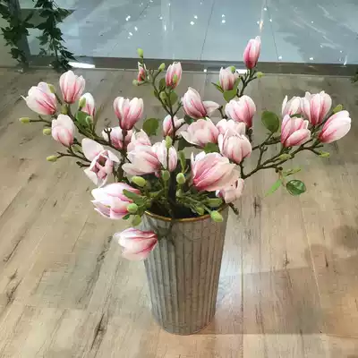 Ultra-realistic simulation of small magnolia hotel model room decoration flower living room desktop placement floral pu fake flower silk flower