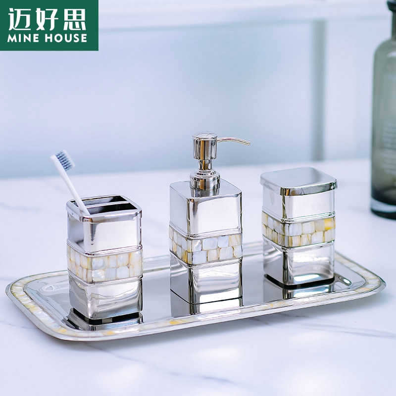 MineHouse light extravagant paper towel box Vietnam imported stainless steel wash suit toothbrush rack mouthwash cup dressing room