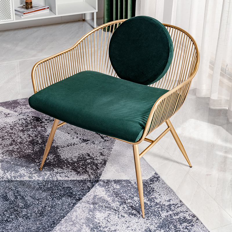 Nordic Design Iron Light Luxury Net Red ins Leisure Chair Balcony Single Chair Backrest Chair Reading Chair Single Sofa Chair