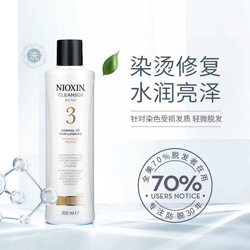 US Imported NIOXIN Likangsi No.3 Anti-stripping, Hot Dyeing and Repair Shampoo 300ml Color Protection