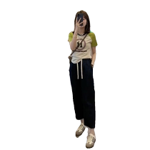 2024 summer salt style light mature tea style outfit complete set of milk style lively and fashionable age-reducing wide-leg pants two-piece suit