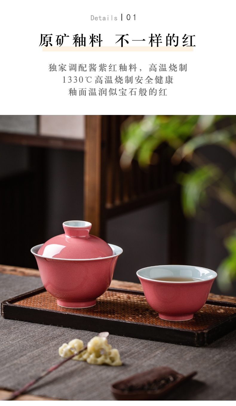 Pure manual 2 only a single large tea tureen jingdezhen high - end kung fu tea cups ceramic tea bowl