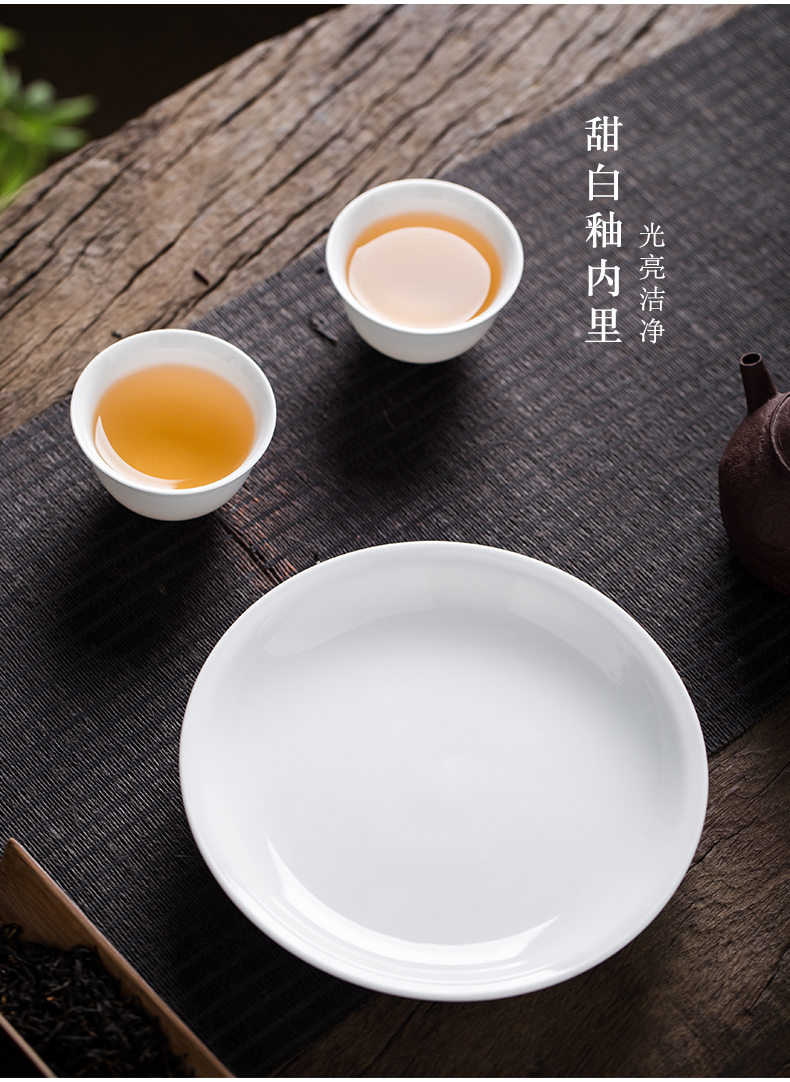 Jingdezhen ceramic dry table bearing plate can water pot tea accessories a pot of water contracted pure manual tray