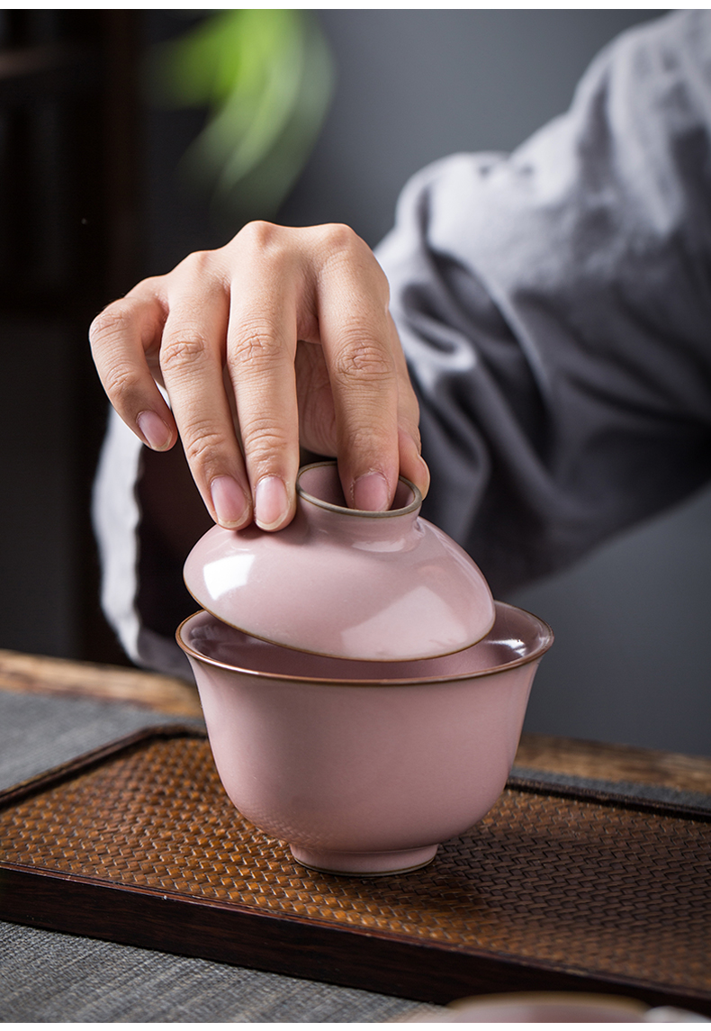 Your up 2 tureen only a single large pink slicing can raise jingdezhen pure manual tire pressure thick hand make tea bowl