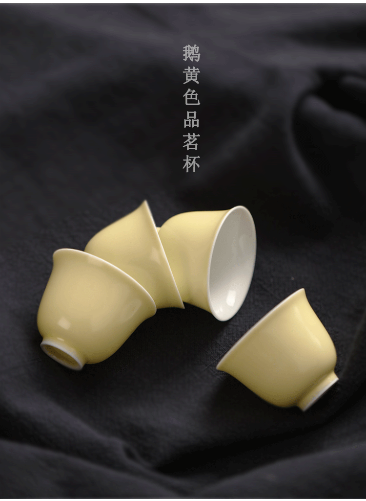 Bright to taste tea cup single jingdezhen ceramic female kung fu tea set manual Chinese style household small tea masters cup