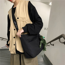 Large capacity canvas bag womens shoulder bag mens wild college students shoulder bag bag New 2020