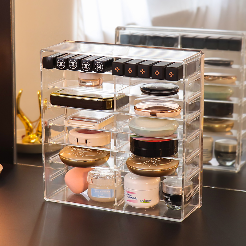 Powder Cake Eye Shadow Containing Box Makeup Desk Top Color Makeup Lipstick Red Cosmetics Air Cushion Eyewear Tray Blush Rack Finishing Box