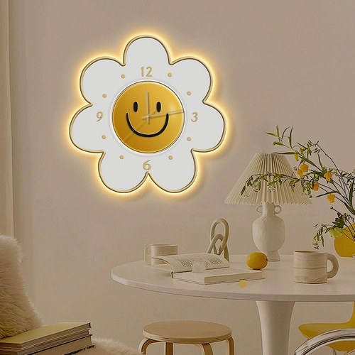 Светодиодная сеть красного света -эмитационного украшения часы висит часы гостиная дома мода современная минималистская смайлика творческие настенные настенные часы