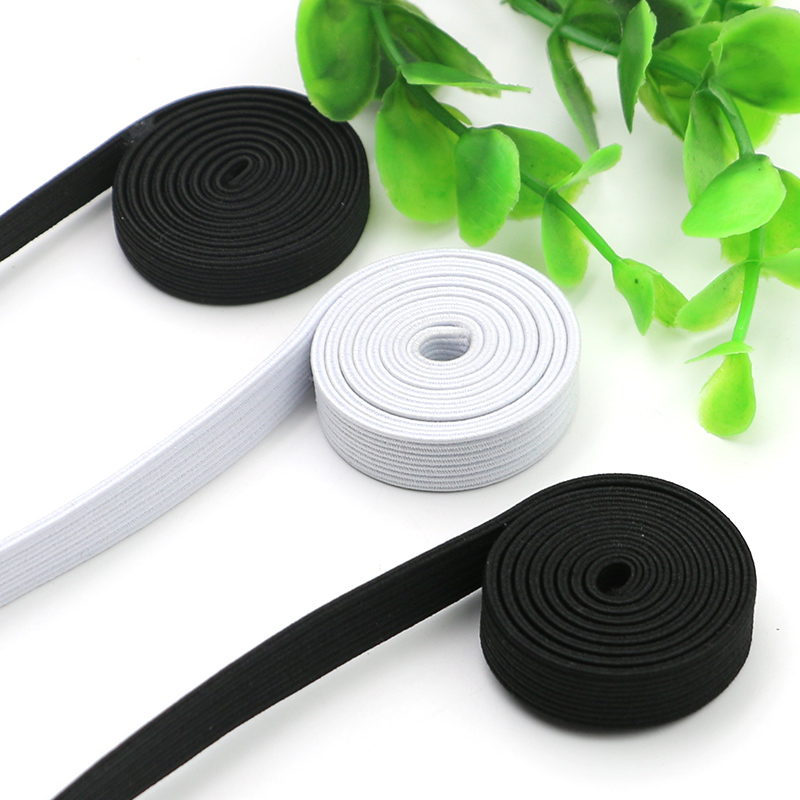 Double layer thickened elastic band black white fine rubber elastic rope children bag clothing pants waist soft oak thin