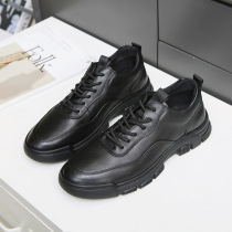 High-end Qipi Yier trendy brand Langkang affordable 2024 new genuine leather mens high-top sports and leisure leather shoes are comfortable