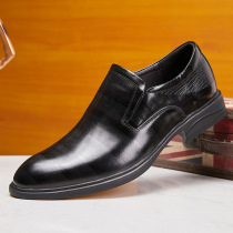 High-end Naipla trendy brand Keda 2024 spring genuine leather mens embossed business leather shoe covers with low heels and pointed toes for work