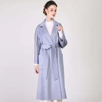 MAIGELA sương mù màu xanh nước gợn cashmere áo khoác nữ 2020 hai mặt dài giữa dài áo khoác cao cấp lỏng lẻo - Áo khoác ngắn