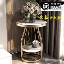 Italian light luxury Rock board side table coffee table Nordic simple living room sofa small round table apartment balcony marble corner