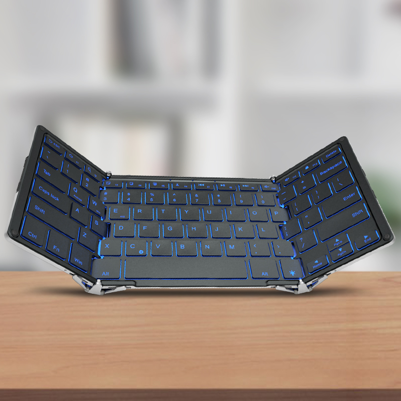 (official direct camp) BOW Airline backlight folding Bluetooth keyboard suitable for Huawei Apple phone Android ipad tablet universal dual-mode wireless keyboard portable mini small