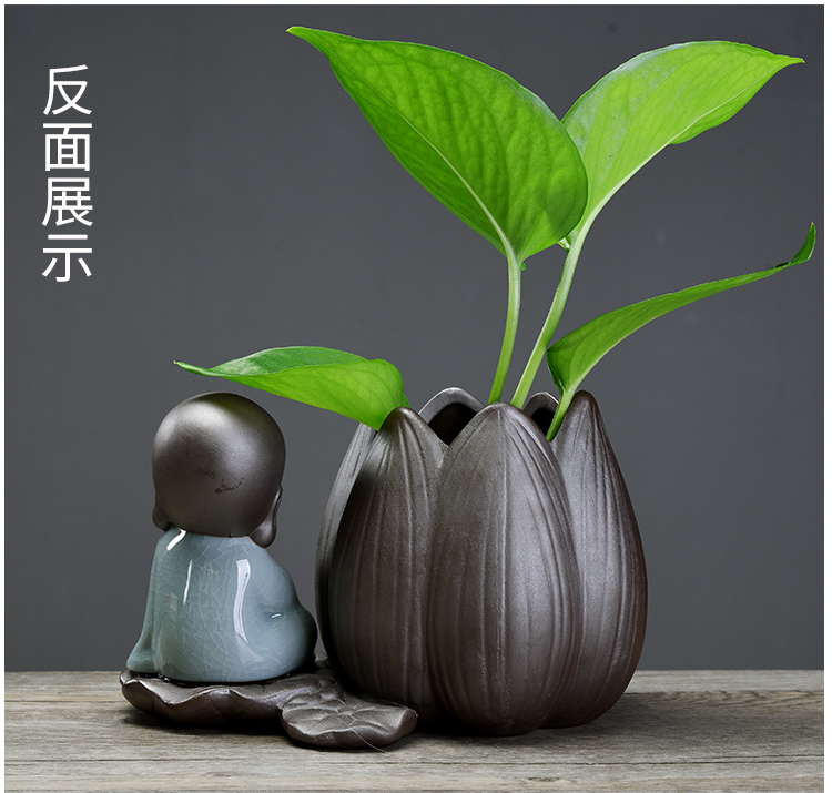 ZhuoJie pottery hydroponic plant individuality creative flower pot money plant green plant container home interior furnishing articles