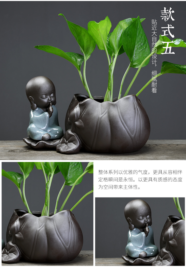 ZhuoJie young monk move hydroponic pottery other vases, ceramic container creative contracted household small adorn article