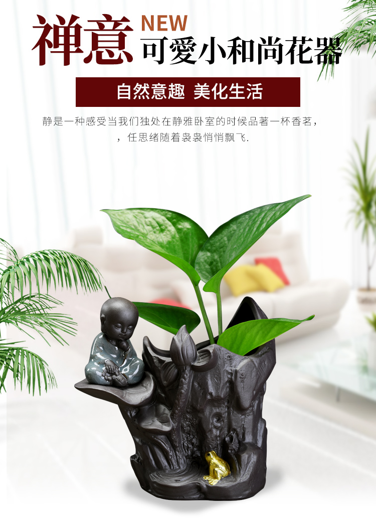 ZhuoJie creative ceramic flower pot money plant hydroponic vase container flower arranging water vessel sitting room adornment small place