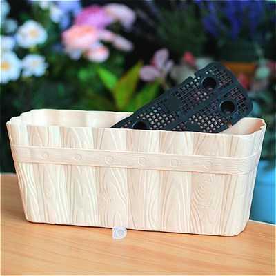 Small balcony window plant vegetables and flowers narrow rectangular plastic ceramic flower pot flowers trough 12 cm wide