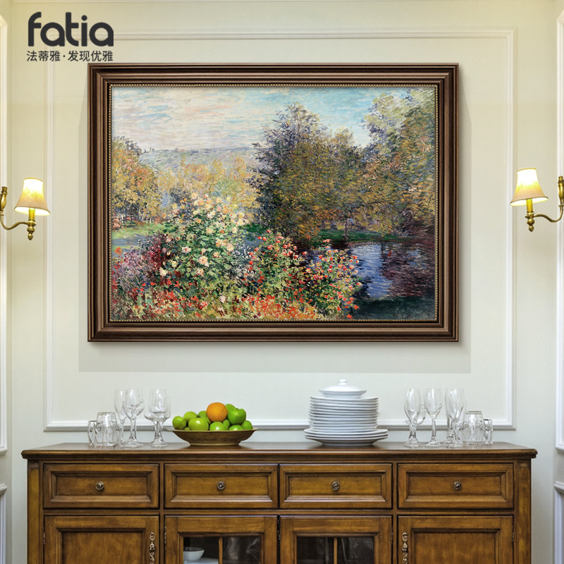 American-Style Monet Restaurant Decorative Painting 2026 New Model Entryway Wall Art High-End Vintage Oil Painting with a Sense of Sophistication American-Style Monet Restaurant Decorative Painting 2026 New Model Entryway Wall Art High-End Vintage Oil Painting with a Sense of Sophistication