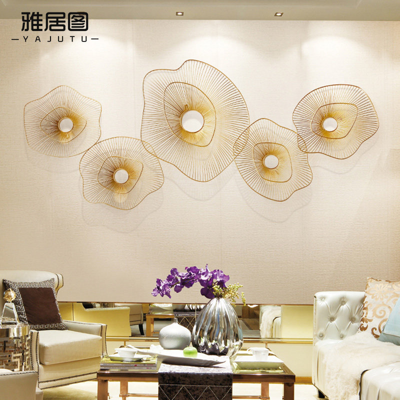 Hotel Living Room Sofa Background Wall Creativity Modern Minimalist Iron Art Decor Wall-mounted Wall Decoration Wall Decoration Hanging