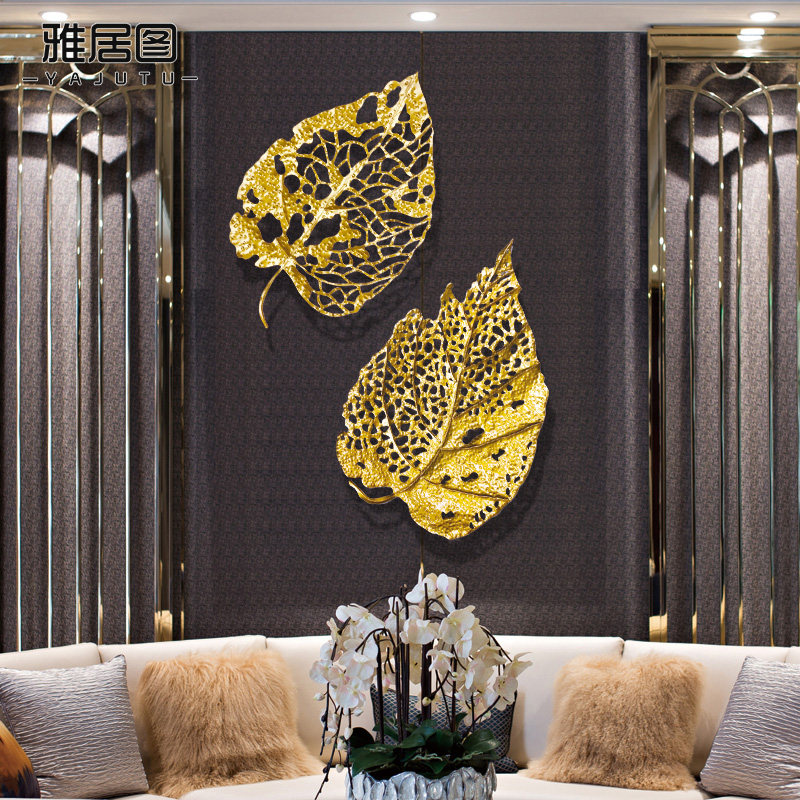 Light Extravaganza Modern Living Room Genguan Wall Decoration Hanging Decoration Creative Bodhi Tree Leaf Iron Art Solid Wall Adornment