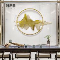 Light luxury style new Chinese sofa background wall Entrance aisle wall decoration pendant Wrought iron creative interior decoration