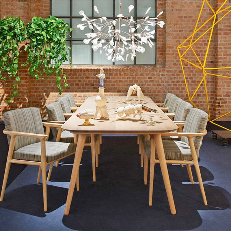 Nordic solid wood desk rectangular solid wood conference table long table simple modern negotiation table large table workbench