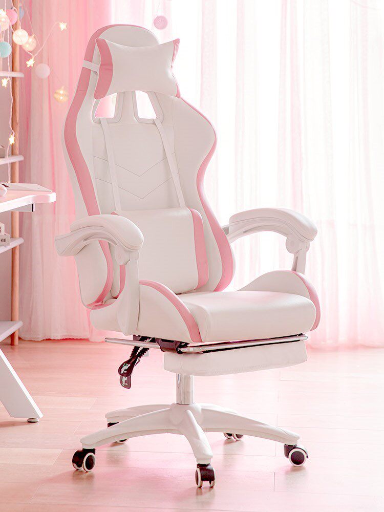 Electric chair pink girls net red comfortable lift chair sedentary main live game home computer chair