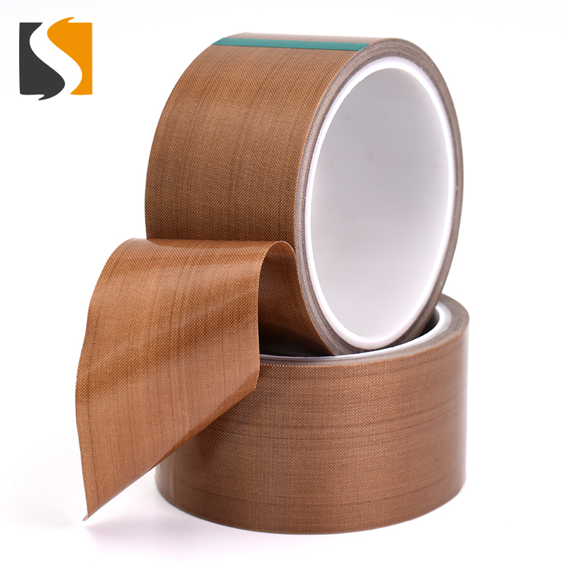 Teflon tape Temperature resistance 300 degrees anti-stick packaging vacuum machine sealing machine Insulation anti-scalding cloth Teflon high temperature tape Brown brown electrical line dressing Insulation Teflon tape