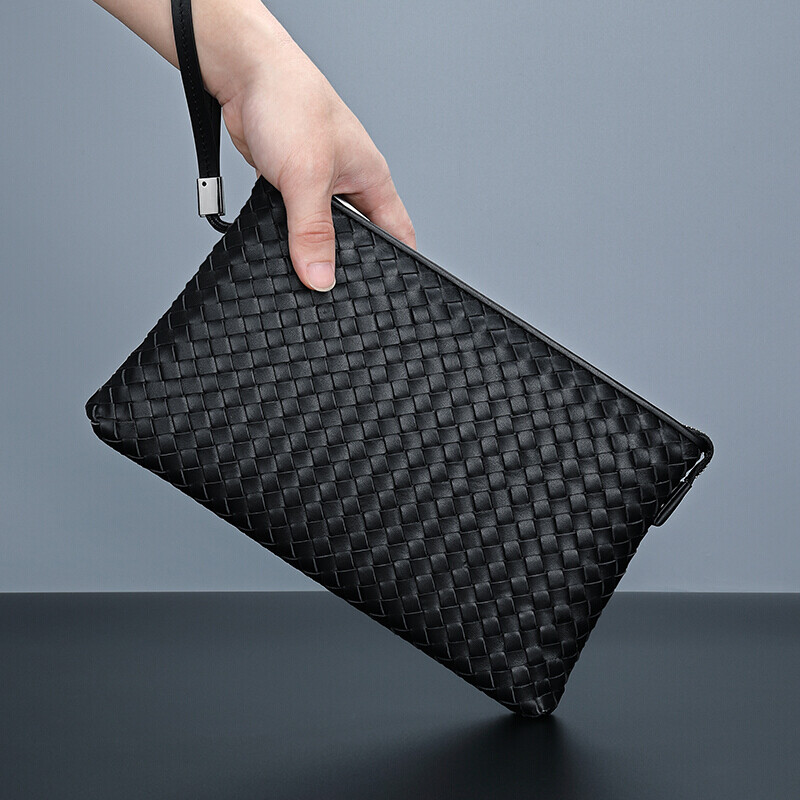 CoilenKlaon men's handbag genuine leather woven envelope bag large capacity headlayer cow leather hand grip bag man-Taobao