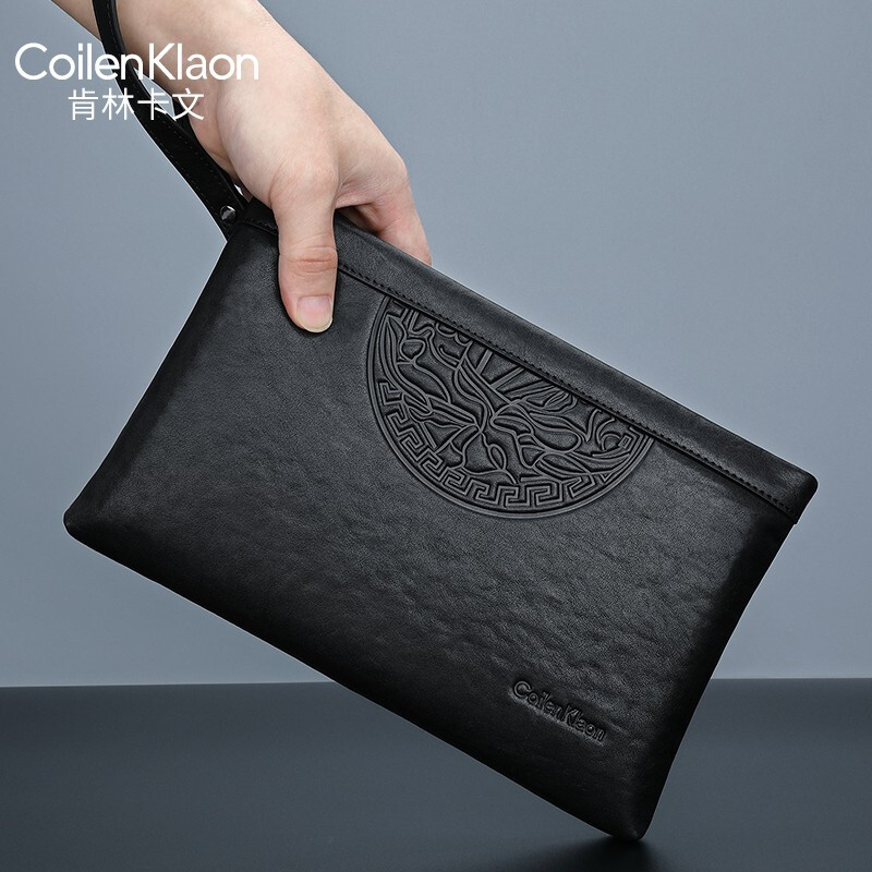CoilenKlaon handbag men's leather first layer cowhide business envelope bag casual men's handbag birthday gift