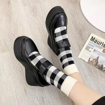 Round Toe Wedges Mary Jane Shoes Woman Spring 2021 High Heel