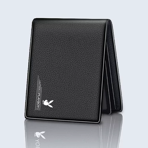 Playboy, мужской короткий бумажник, трендовый кожаный кошелек, из натуральной кожи, коллекция 2021, воловья кожа