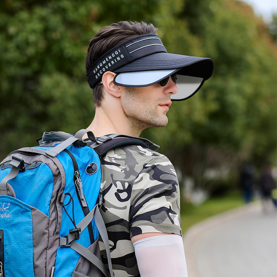 Sombrero de copa vacío para hombre, sombrero con visera retráctil al aire libre de verano para hombre, sombrilla deportiva informal de moda de estilo coreano y sombrero de protección solar para mujer