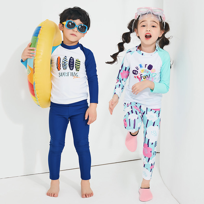 Child Split Swimsuit Girl Girl Girl Baby Sun Protection Boy Spa Sunscreen Long Sleeve Cute CUHK Child Swimsuit-Taobao