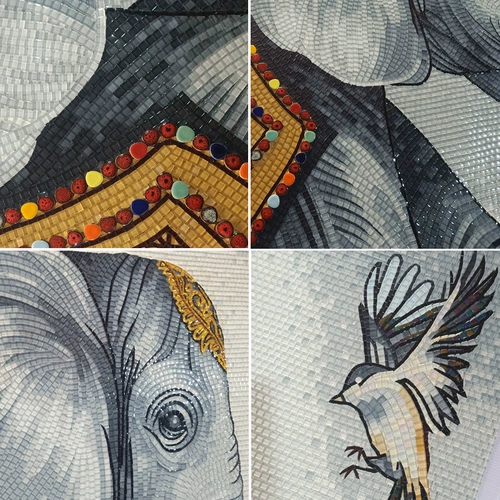 Индивидуальная точечная резка мозаики ручной работы и декоративная мозаика, подвесная фреска, фреска для входа, простая легкая роскошная мозаика в китайском стиле