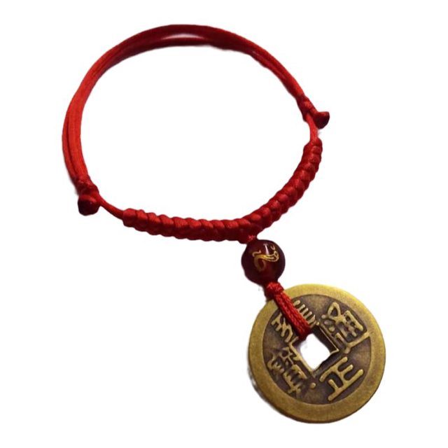 ຫ້າ Emperors Money Anklet ສໍາລັບແມ່ຍິງສິບສອງ Zodiac Signs Red Rope Jade Peace Bracelet Bracelet Men's Year of the Life Peace Anklet