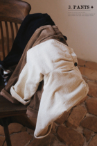 Doujia Ma corduroy casual pants 2021 Winter boys thick straight pants girls baby winter high waist trousers