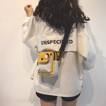 Canvas Bag girls Ins superfire Oblique Satchel Simplicity and art single shoulder Korean version 100 hitch a new packet of women