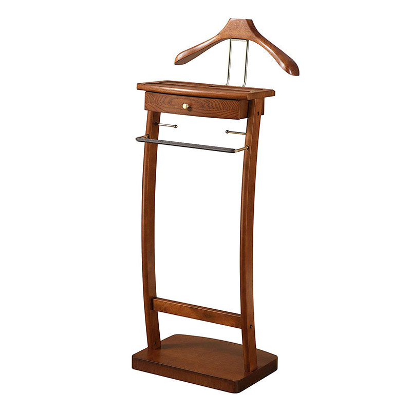 Ruizhen home American suit rack Floor hanger Full solid wood with jewelry drawer storage box Office coat rack