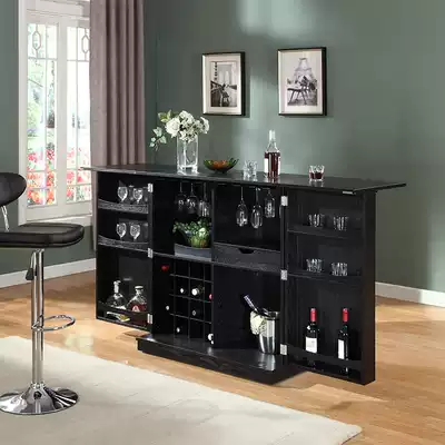 American wine cabinet solid wood cabinet Cabinet multi-function Wall dining room wine cabinet double door large capacity display cabinet