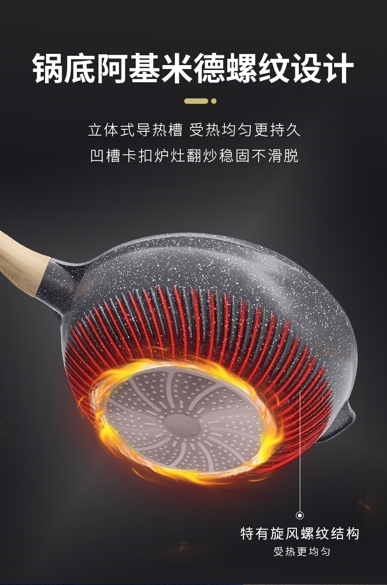 CorningWare 康宁 星耀系列 麦饭石色不粘炒锅 30cm 带锅盖 图3