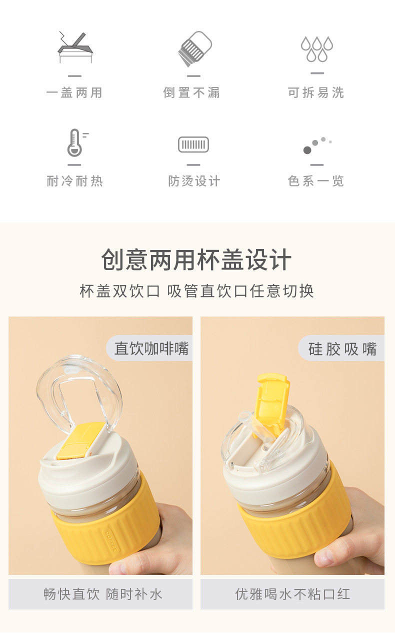 康宁  双饮随行咖啡杯玻璃杯  460ml 图2